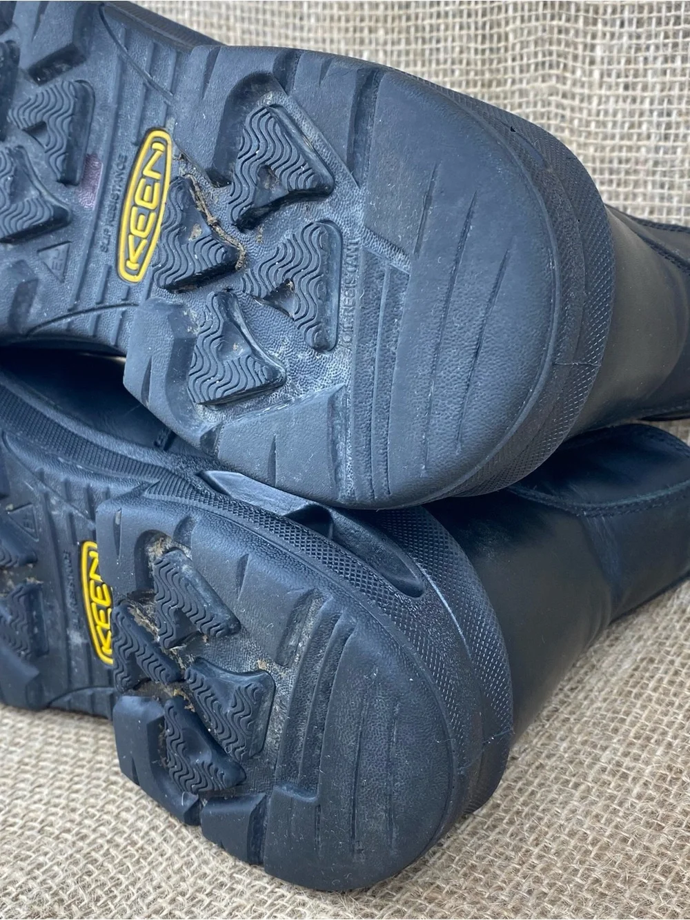 Keen Work Boot Mens 10 D Utility Black Waterproof Leather Carbon Toe Safety Slip